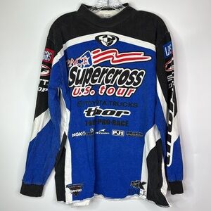 Vintage Pace Motorcross Kit Jersey Supercross Long Sleeve Shirt 1999 Size Large